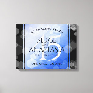 Elegant 45th Sapphire Wedding Anniversary Canvas Print