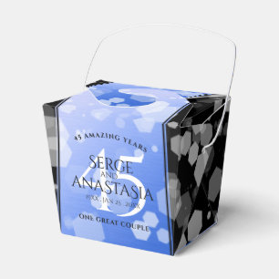 Elegant 45th Sapphire Wedding Anniversary Favor Box