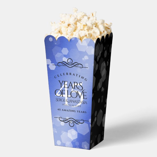 Elegant 45th Sapphire Wedding Anniversary Favor Box (Popped)