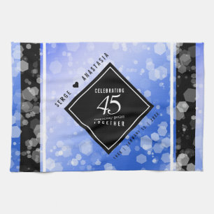 Elegant 45th Sapphire Wedding Anniversary Kitchen Towel