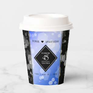 Elegant 45th Sapphire Wedding Anniversary Paper Cups
