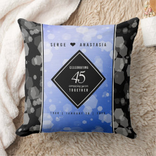 Elegant 45th Sapphire Wedding Anniversary Throw Pillow