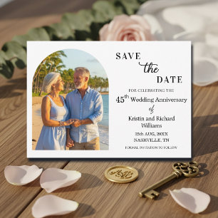 Elegant 45th Wedding Anniversary Photo Save The Date