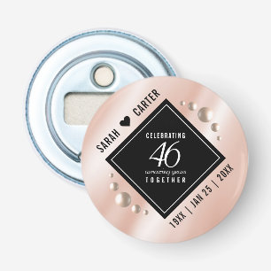 Elegant 46th Pearl Wedding Anniversary Celebration Bottle Opener