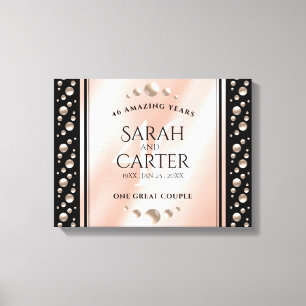 Elegant 46th Pearl Wedding Anniversary Celebration Canvas Print