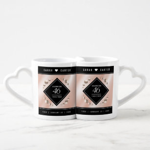 Elegant 46th Pearl Wedding Anniversary Celebration Coffee Mug Set