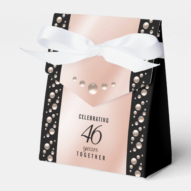 Elegant 46th Pearl Wedding Anniversary Celebration Favor Box (Front Side)