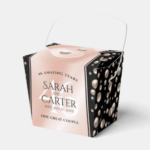 Elegant 46th Pearl Wedding Anniversary Favor Box