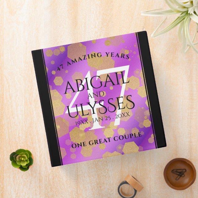 Elegant 47th Amethyst Wedding Anniversary Binder (In Situ)