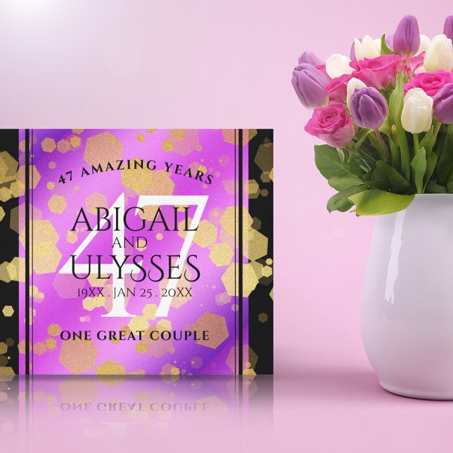 Elegant 47th Amethyst Wedding Anniversary Canvas Print (Creator Uploaded)