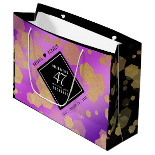 Elegant 47th Amethyst Wedding Anniversary Large Gift Bag