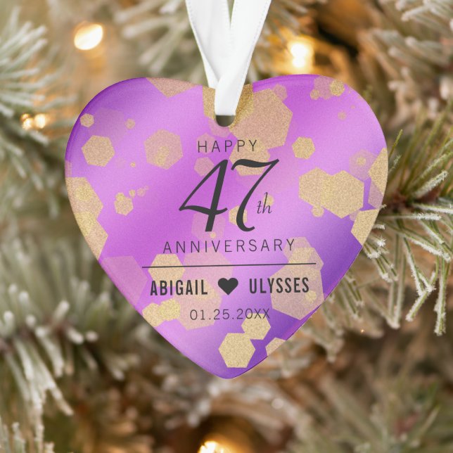 Elegant 47th Amethyst Wedding Anniversary Ornament (Tree)