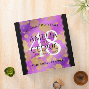 Elegant 48th Amethyst Wedding Anniversary Binder