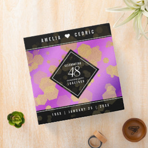 Elegant 48th Amethyst Wedding Anniversary Binder