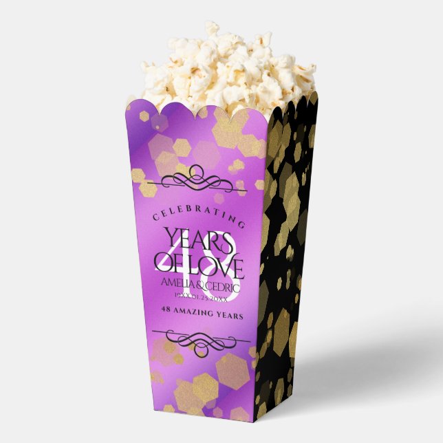 Elegant 48th Amethyst Wedding Anniversary Favor Box (Popped)