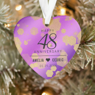 Elegant 48th Amethyst Wedding Anniversary Ornament