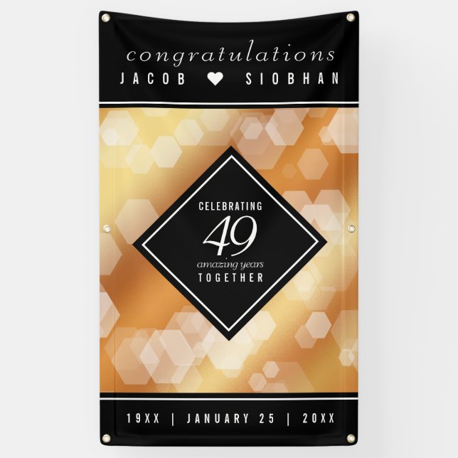 Elegant 49th Copper Wedding Anniversary Banner (Vertical)