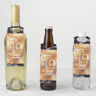 Elegant 49th Copper Wedding Anniversary Bottle Tag