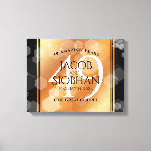 Elegant 49th Copper Wedding Anniversary Canvas Print