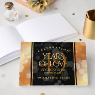 Elegant 49th Copper Wedding Anniversary Guest Book