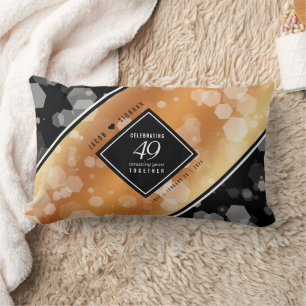 Elegant 49th Copper Wedding Anniversary Lumbar Pillow