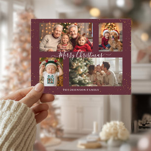 Elegant 4 Photo Christmas Card