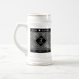 Elegant 4th Linen Wedding Anniversary Celebration Beer Stein
