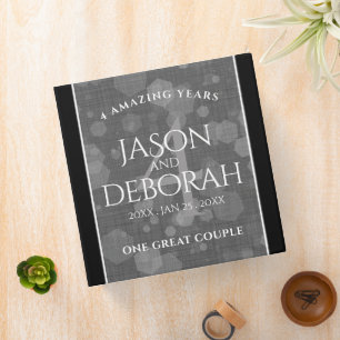 Elegant 4th Linen Wedding Anniversary Celebration Binder