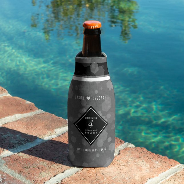 Elegant 4th Linen Wedding Anniversary Celebration Bottle Cooler (In Situ Pool)