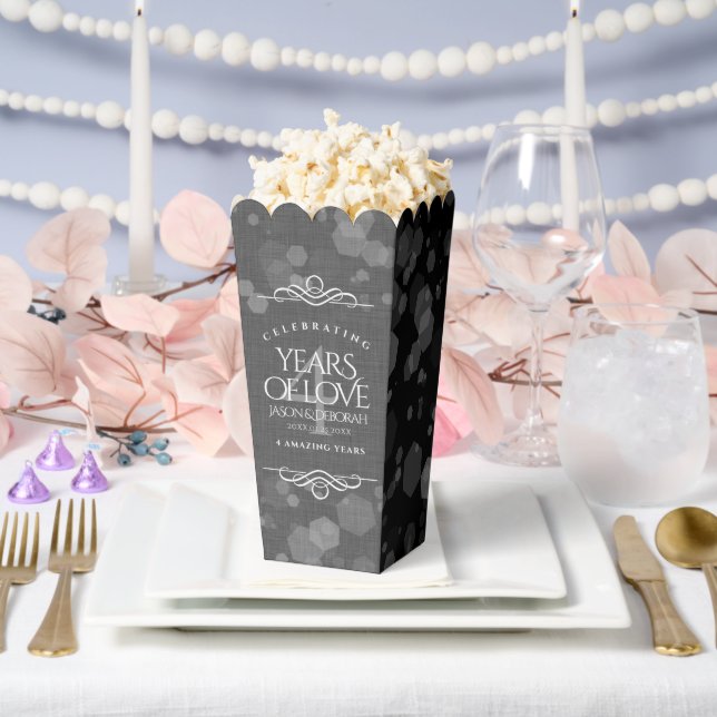 Elegant 4th Linen Wedding Anniversary Celebration Favor Box (Wedding)