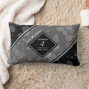 Elegant 4th Linen Wedding Anniversary Celebration Lumbar Pillow