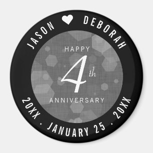 Elegant 4th Linen Wedding Anniversary Celebration Magnet