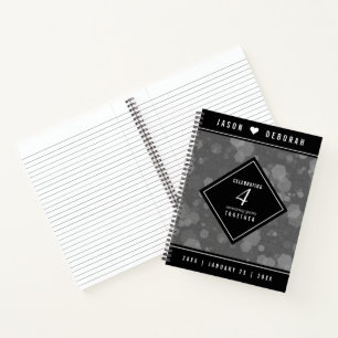 Elegant 4th Linen Wedding Anniversary Celebration Notebook
