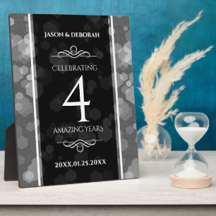 Elegant 4th Linen Wedding Anniversary Celebration Plaque