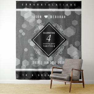 Elegant 4th Linen Wedding Anniversary Celebration Tapestry