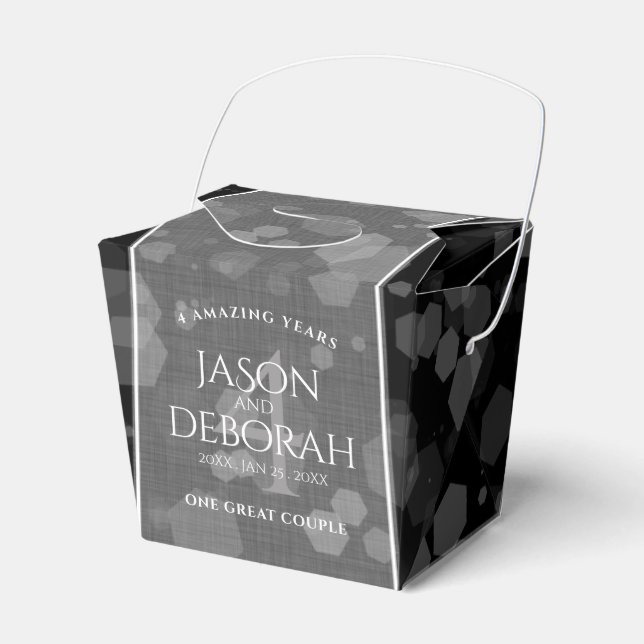 Elegant 4th Linen Wedding Anniversary Favor Box (Front Side)