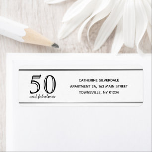 Elegant 50 and Fabulous Typography Return Address