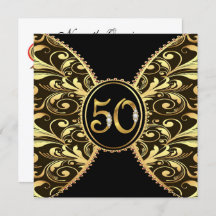 Elegant 50 Anniversary or Birthday Invitation