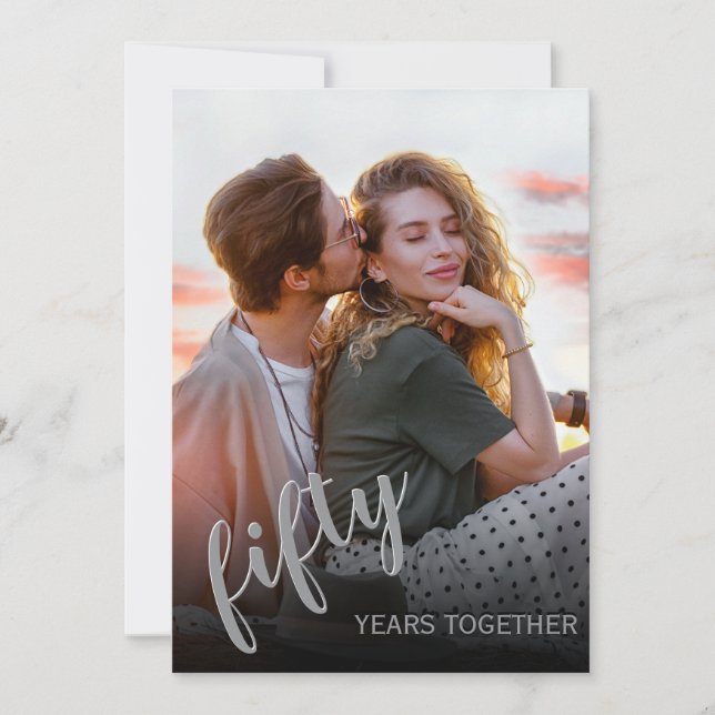 Élégant 50e anniversaire de Mariage Invitation (Devant)