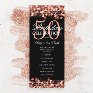 Élégant 50e anniversaire Rose Gold Programme Menu