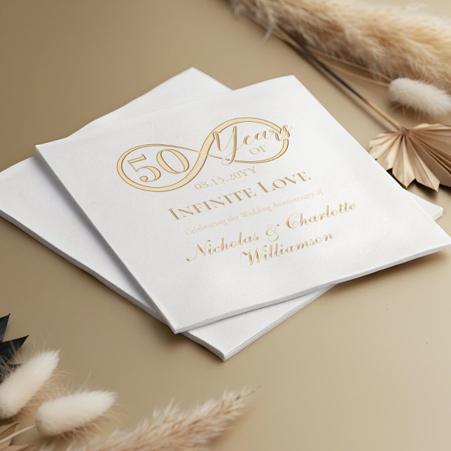 Elegant 50th Anniversary Milestone Infinity Love (Elegant 50th Anniversary Milestone Infinity Love Foil Napkins)