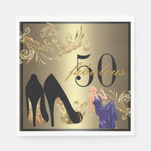 Elegant 50th Birthday Anniversary Paper Napkin