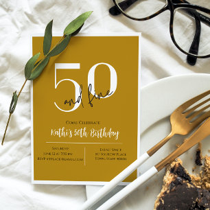 Elegant 50th Birthday Gold Birthday Invitation