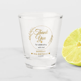 Elegant 50th Birthday Gold Thank You Party Favours Shot Glass