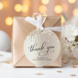 Elegant 50th Birthday Party Gold Glitter Thank You Favour Tags<br><div class="desc">Elegant gift tags for your 50th birthday party featuring "Thank You" and "50 & Fabulous" in a stylish calligraphy script and gold faux glitter on a gold faux foil background.</div>