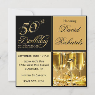 Elegant 50th Birthday Party Invitations