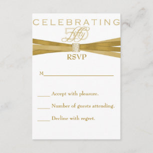 Elegant 50th Birthday Party Invitations RSVP Card