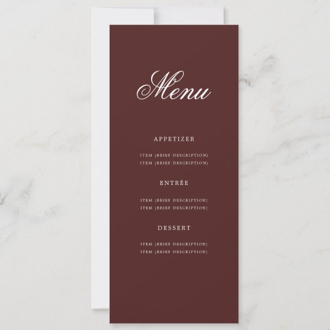 Elegant 50th Birthday Party Menu Gold Burgundy  Invitation (Back)
