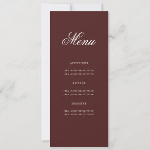 Elegant 50th Birthday Party Menu Gold Burgundy  Invitation