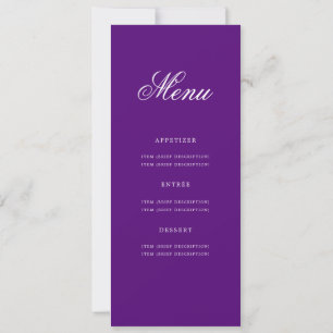 Elegant 50th Birthday Party Menu Gold Purple  Invitation